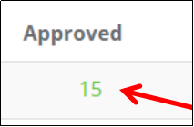 Approved column highlighted
