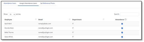 Assign Attendance Users list