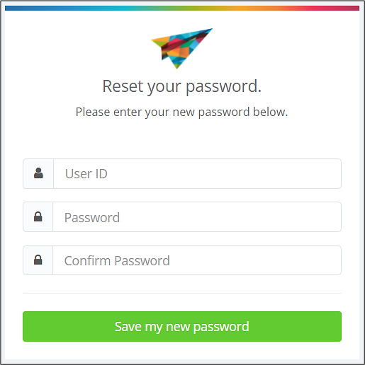 Set new password form